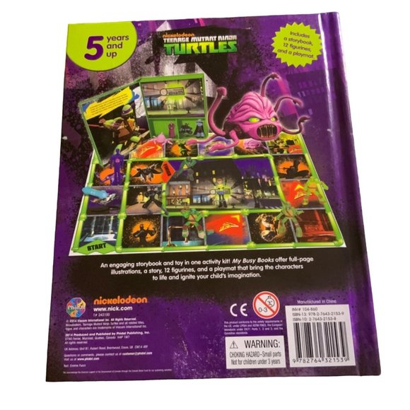 Kid's My Busy Books Teenage Mutant Ninja Turtles Story Book Play Mat w/Figures - Picture 7 of 12